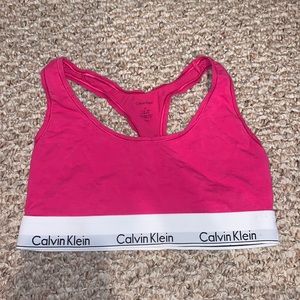 Pink Calvin klein sports bra